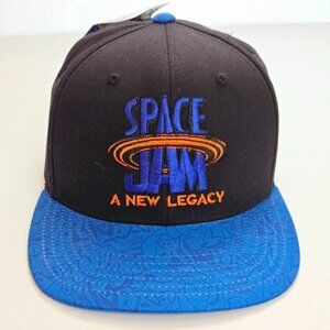 Space Jam Hat Cap Snap Back Black Blue A New Legacy Logo